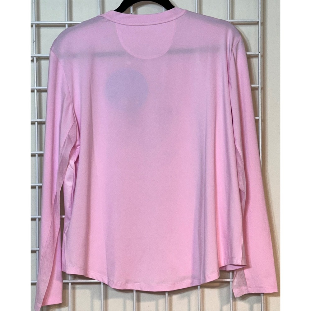 SanSoleil Pink Long-Sleeve Tennis Graphic Sun Protection Top - Picture 3 of 9